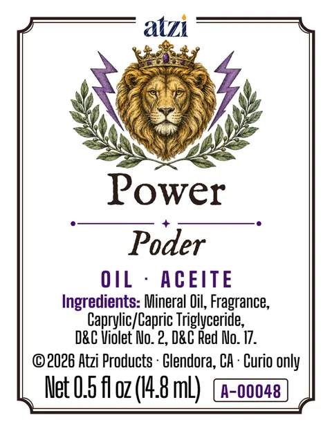 Etiqueta frontal del aceite espiritual Poder