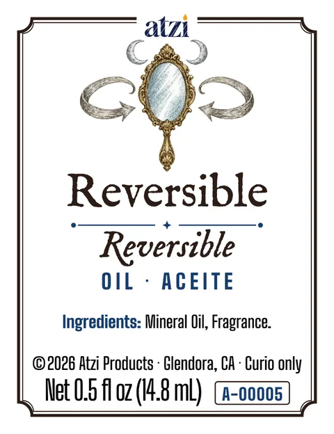 Etiqueta frontal del aceite espiritual Reversible