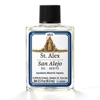 Aceite espiritual San Alejo, frasco de ½ onza líquida