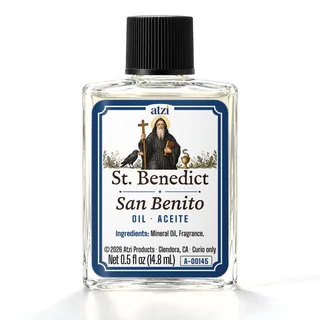 Aceite espiritual San Benito, frasco de ½ onza líquida