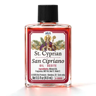 Aceite espiritual San Cipriano, frasco de ½ onza líquida