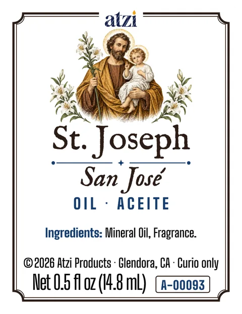 Front label of St. Joseph spiritual oil
