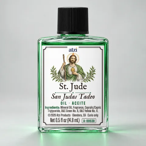 Aceite espiritual San Judas Tadeo, frasco de ½ onza líquida