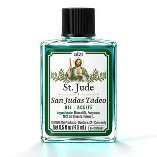 Aceite espiritual San Judas Tadeo, frasco de ½ onza líquida