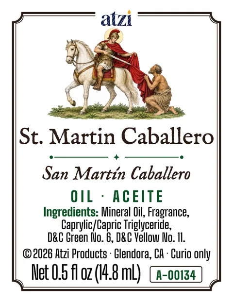Front label of St. Martin Caballero spiritual oil