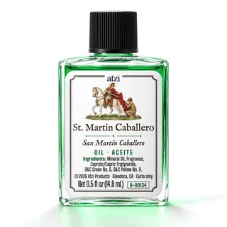 Aceite espiritual San Martín Caballero, frasco de ½ onza líquida