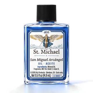 Aceite espiritual San Miguel Arcángel, frasco de ½ onza líquida