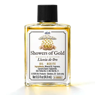 Aceite espiritual Lluvia de Oro, frasco de ½ onza líquida