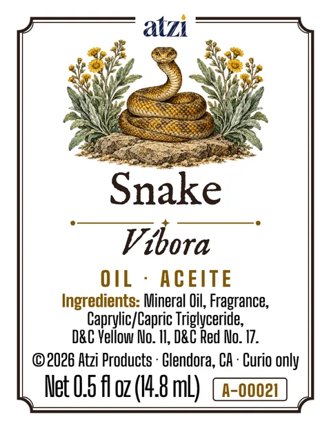 Etiqueta frontal del aceite espiritual Víbora
