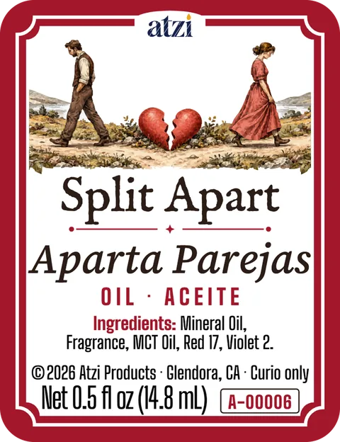 Etiqueta frontal del aceite espiritual Aparta Parejas