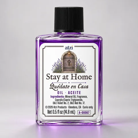 Aceite espiritual Quédate en Casa, frasco de ½ onza líquida