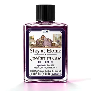 Aceite espiritual Quédate en Casa, frasco de ½ onza líquida