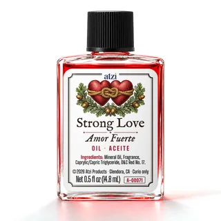Aceite espiritual Amor Fuerte, frasco de ½ onza líquida