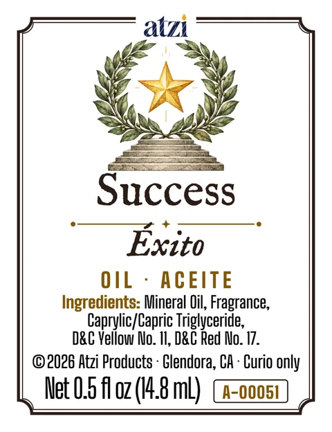 Etiqueta frontal del aceite espiritual Éxito