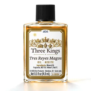 Aceite espiritual Tres Reyes Magos, frasco de ½ onza líquida