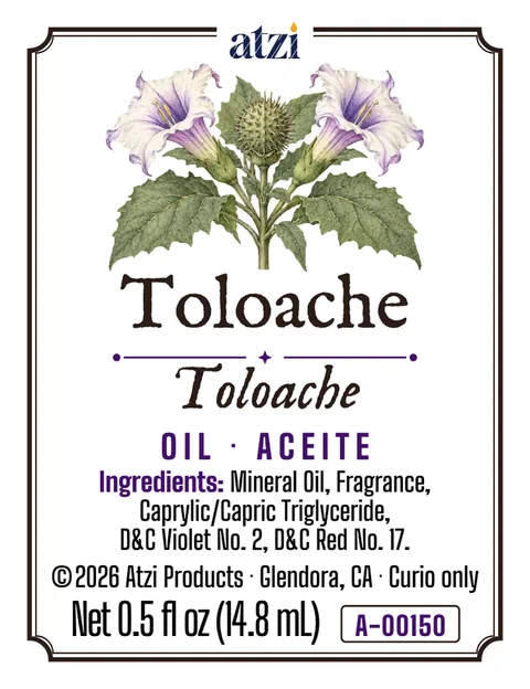 Front label of Toloache spiritual oil