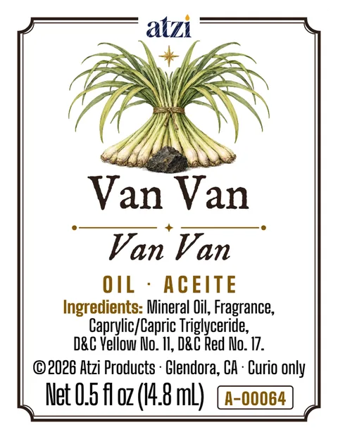 Etiqueta frontal del aceite espiritual Van Van