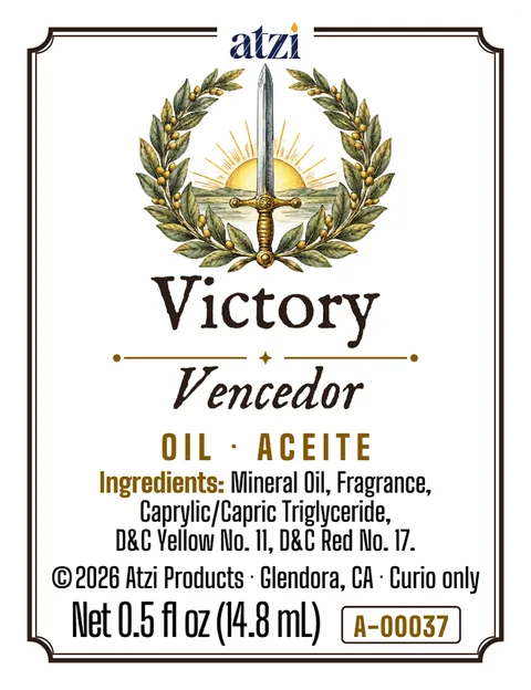 Front label of Victory spiritual oil