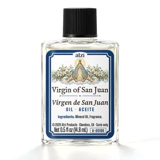 Aceite espiritual Virgen de San Juan, frasco de ½ onza líquida