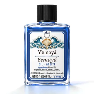 Aceite espiritual Yemayá, frasco de ½ onza líquida